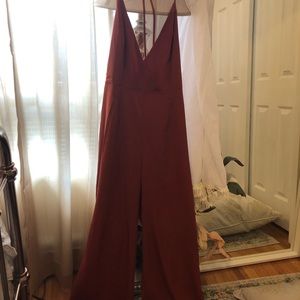 Silky Jumpsuit Dress (Rusty Orange)